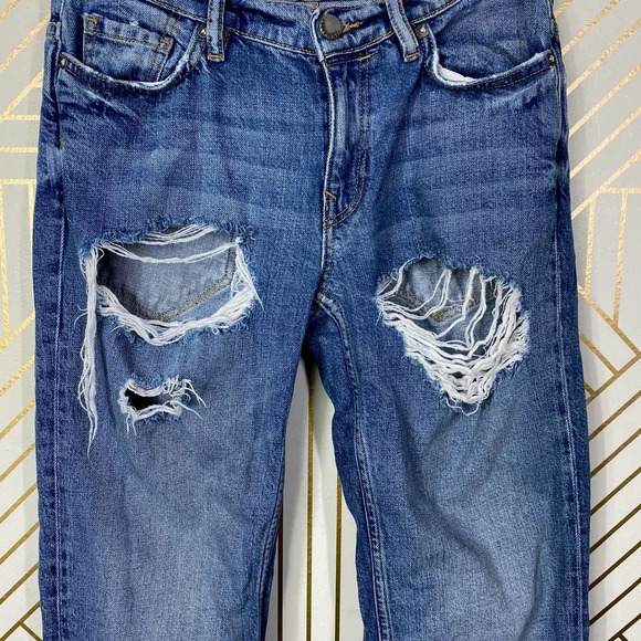 AllSaints AprilJeans Mid-Rise‎ Distressed Ripped Medium Wash Blue Size US 24 - Picture 4 of 12